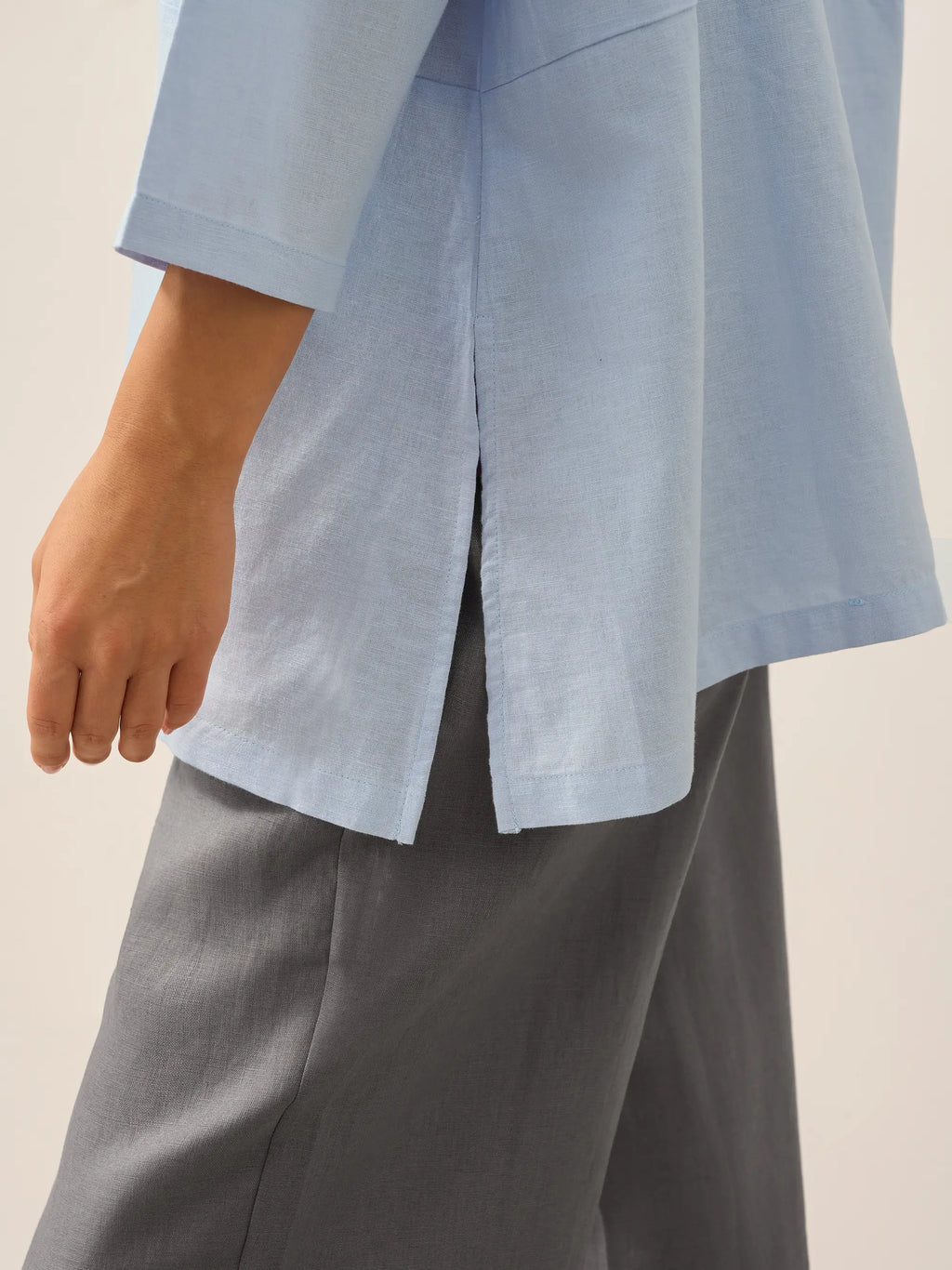 Linen White Boat Neck Oversized Top AVA