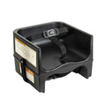 Table Tek Black Plastic Booster Seat - Dual Height, with Strap - 12 1/2" x 8 3/4" - 1 count box